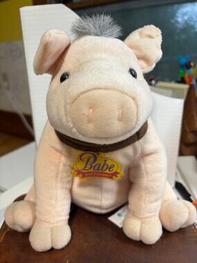 Vtg 90s Babe and Friend Pig talking Plush Stuffed Toy